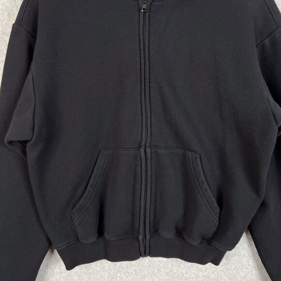 SKIMS Black Onyx Cotton Fleece Full Zip Hoodie Size Small - Picture 3 of 10